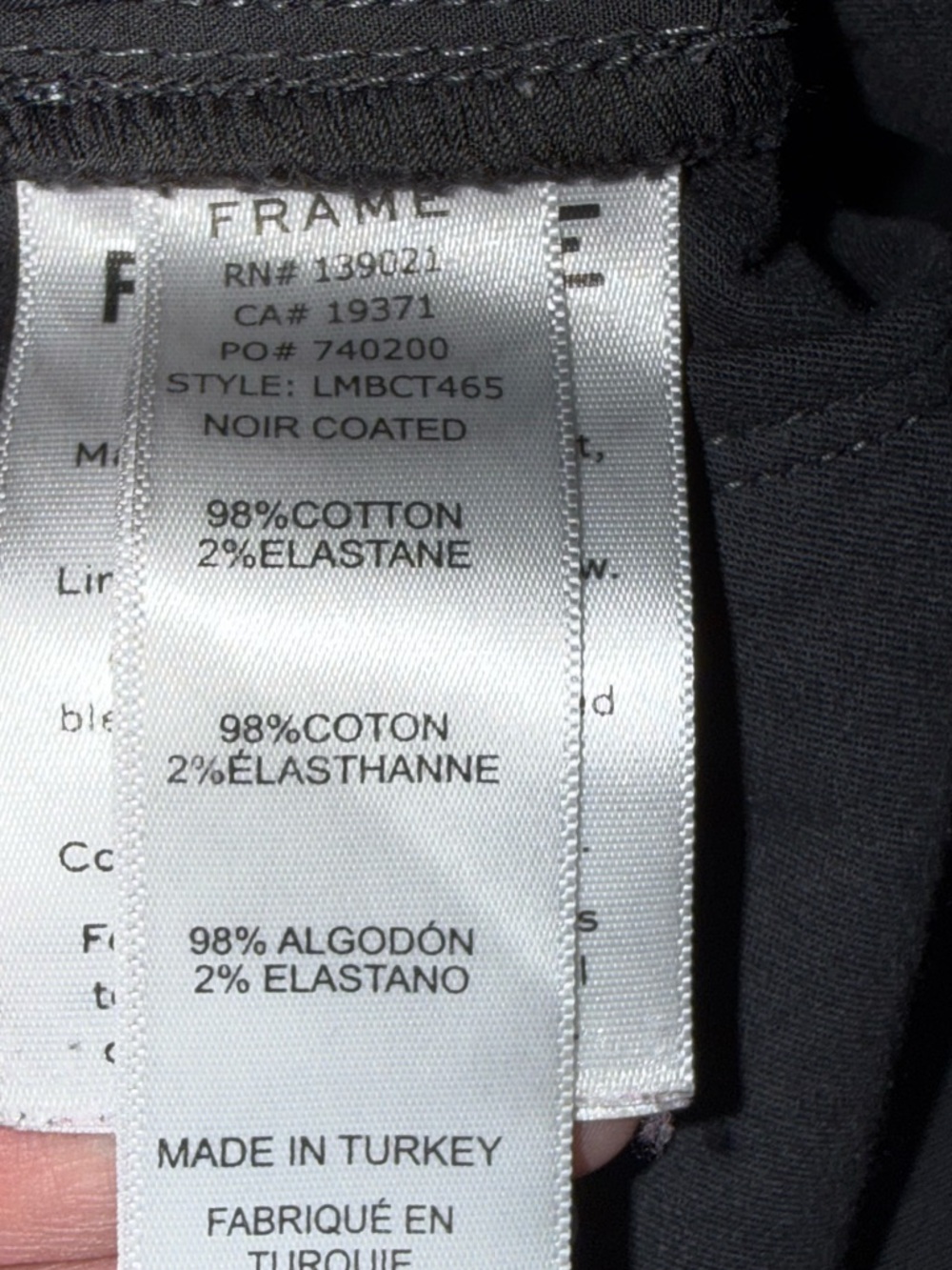 FRAME Le Mini Boot Noir Coated Jeans Black High Rise Stretch Women’s 32 - Picture 7 of 11